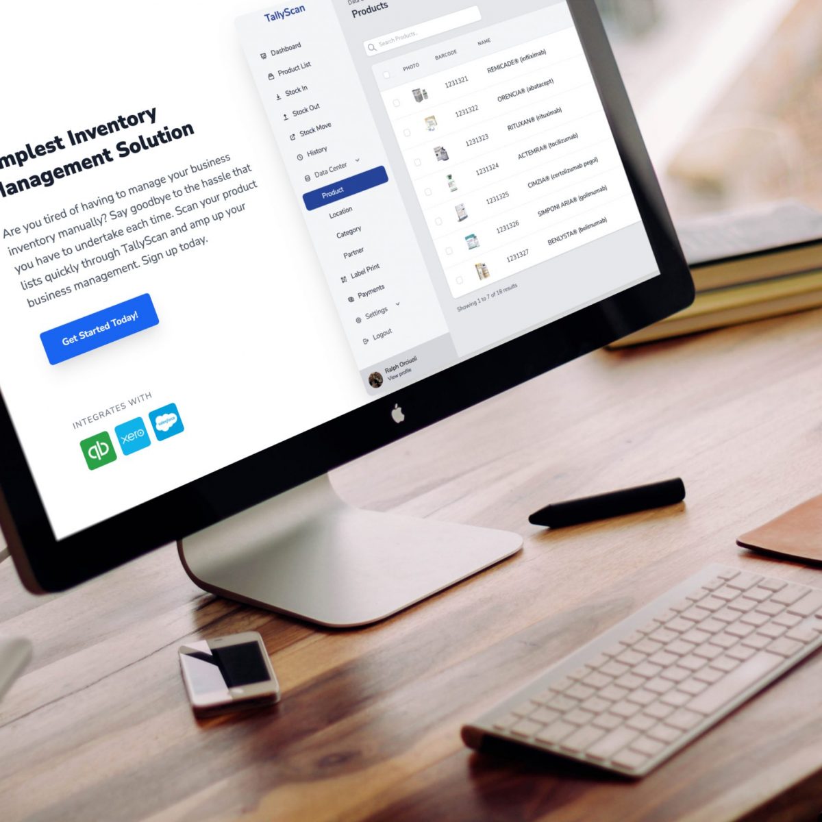 mockDrop_Thunderbolt display on a table